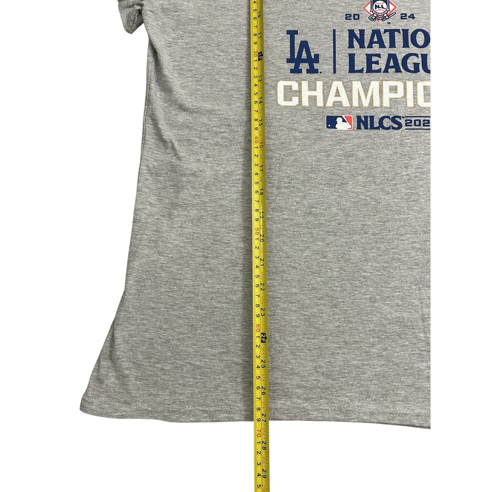 Fanatics LA Dodgers T-Shirt Womens Large Gray Excellent 2024 NLCS Champions Tee - Picture 8 of 8